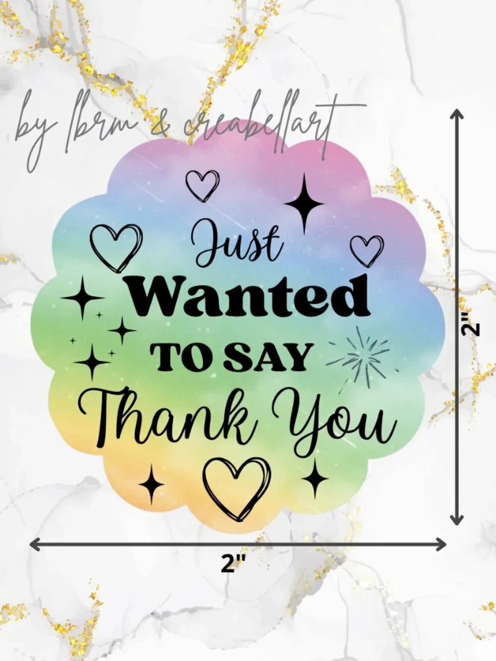 Thank You Stickers  Just Wanted To Say Thank You Flower Shape - Pack of 100 Pcs